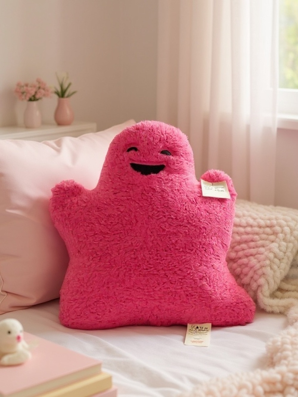 NEW Martha Stewart Pink Fluffy Ghost Pillow Viral Tik Tok Famous